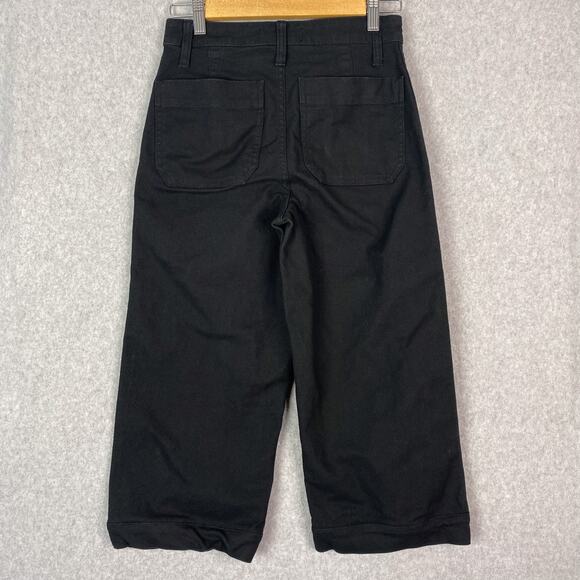 Madewell Womens 24 Petite Black Emmett Wide Leg Crop Pant - Picture 5 of 10